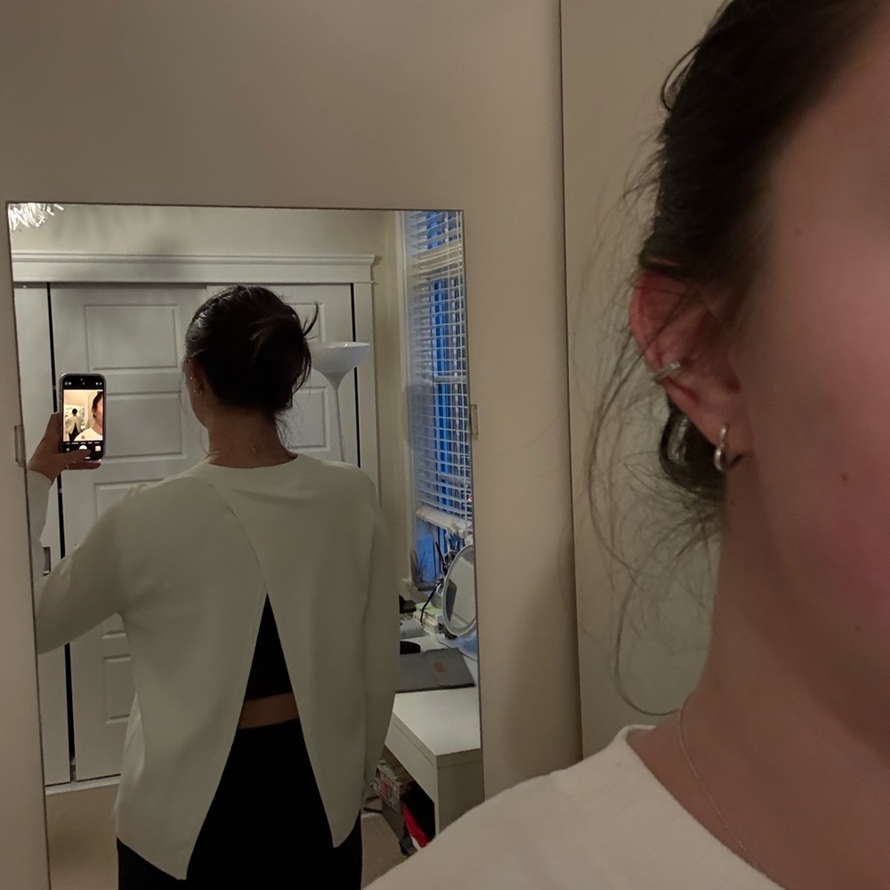 Babaton White Open-Back Sweater